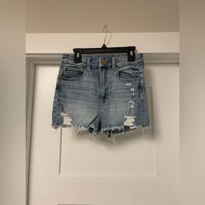 American Eagle curvy hi rise shortie jean shorts
